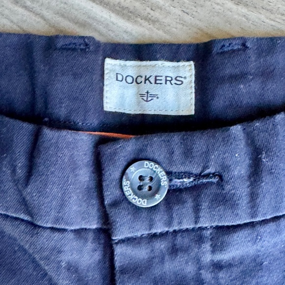 Dockers Size 34x34 Signature Khaki D2 Straight Fit Flat Front Navy Pants - Picture 4 of 12